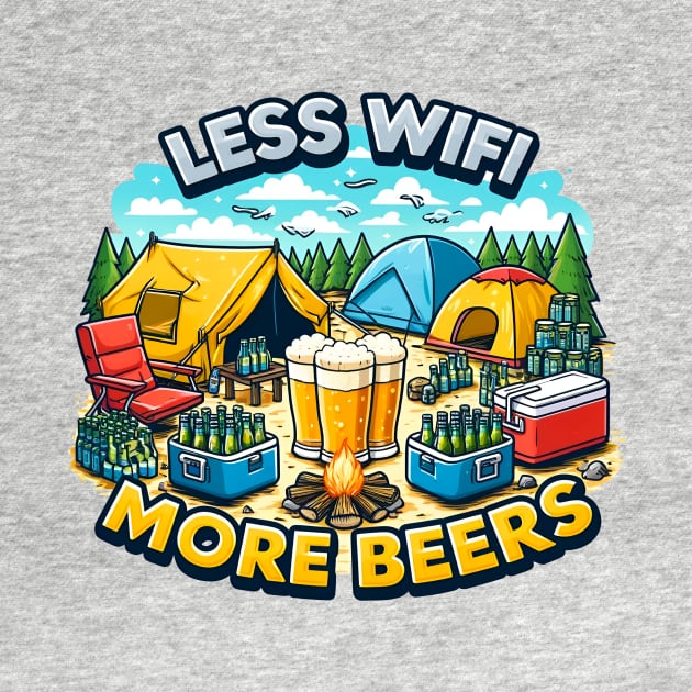 LESS WIFI MORE BEERS camping tent by LULU Wear